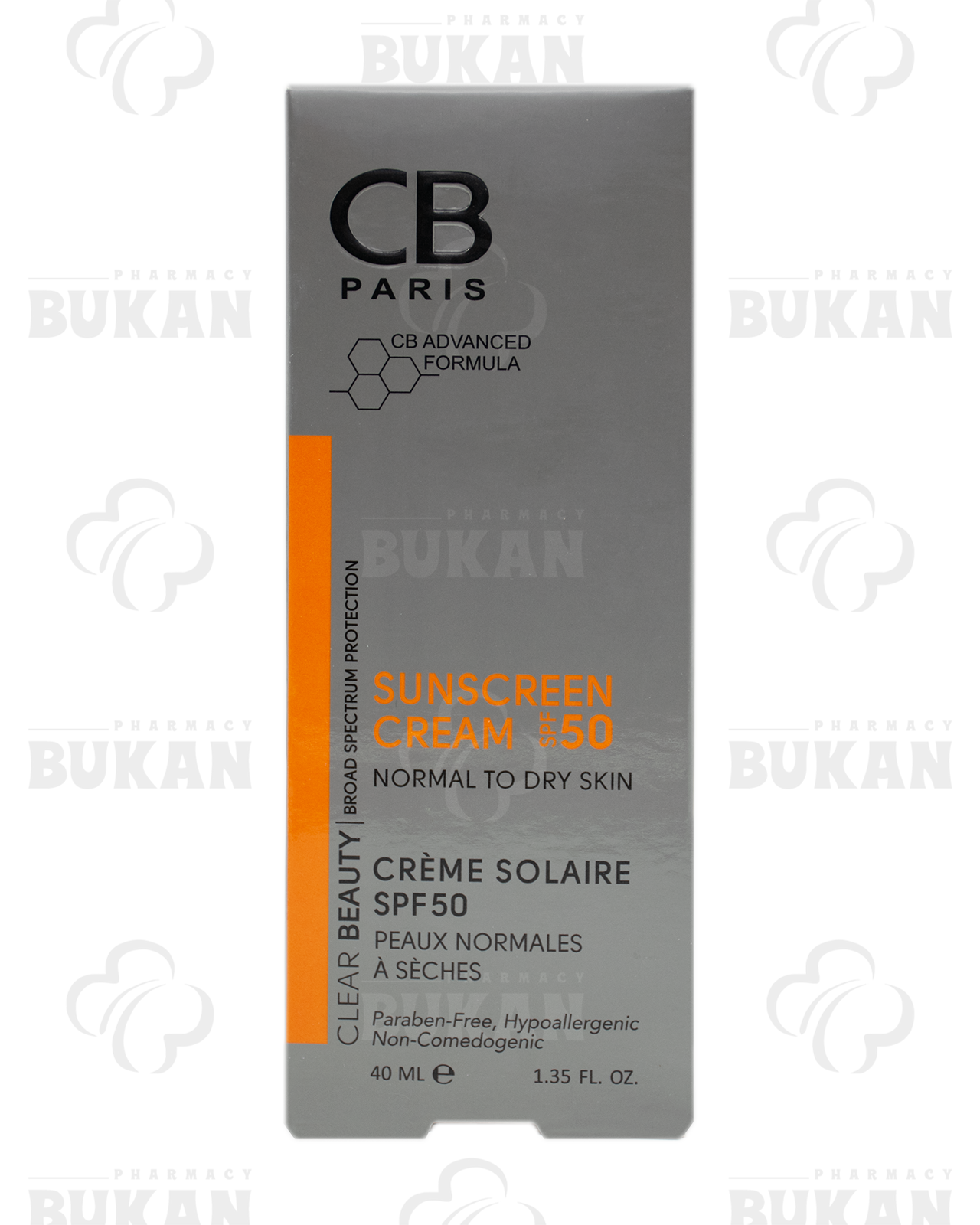 کرم ضد آفتاب بی رنگ پوست نرمال تا خشک SPF50 سی بی پاریس 3 1 201 - داروخانه آنلاین بوکان