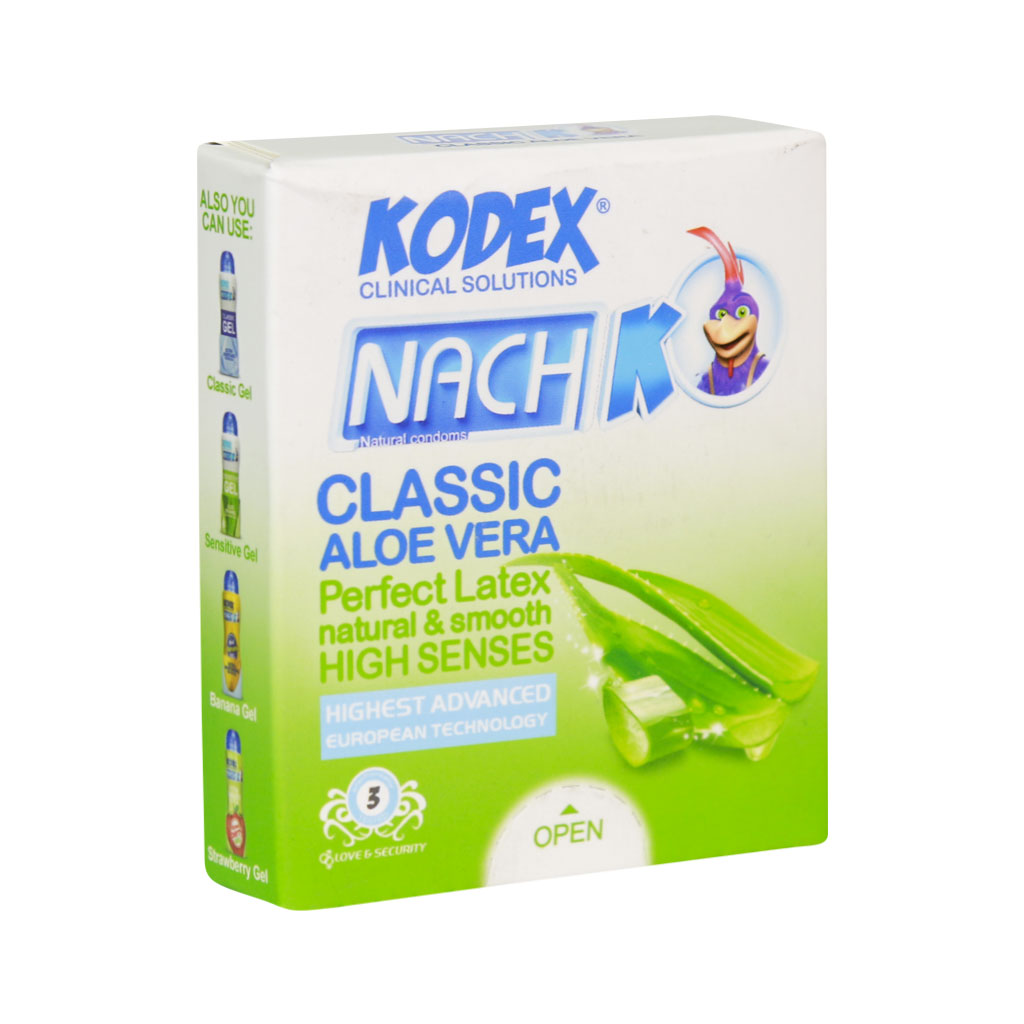 کاندوم کدکس مدل کلاسیک آلوئه ورا (3 عددی) 3 Nach Kodex Classic Aloevera Candoms 3 Pcs - داروخانه آنلاین بوکان
