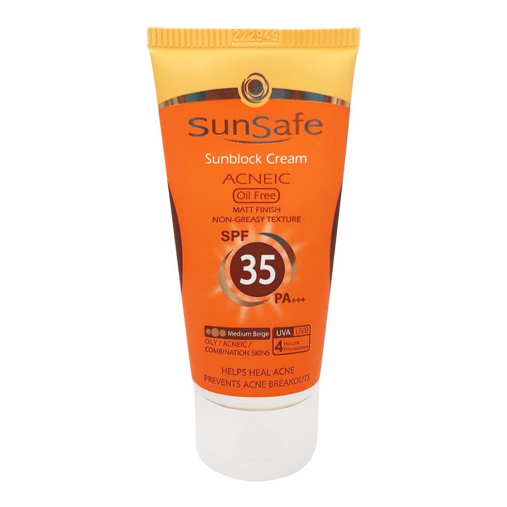 کرم ضد آفتاب فاقد چربی SPF 35 سان سیف | بژ متوسط 3 کرم ضد آفتاب فاقد چربی بژ متوسط سان سیف، دارای فیلتر های UVA و UVB میباشد و مناسب برای پوستهای چرب و دارای آکنه با اثر ماتکنندگی و ضد براقی است.